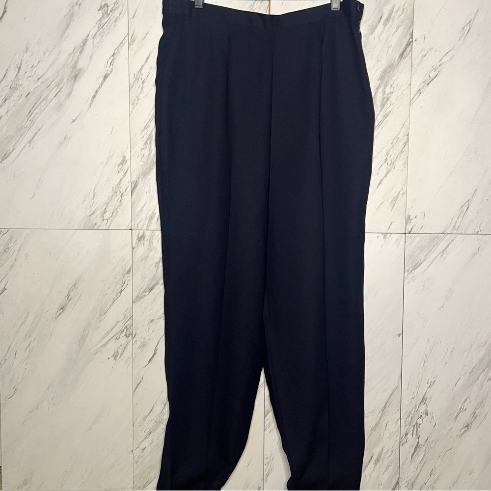 3/$50 Vintage Leslie Fay Navy Trouser Career Pants High Waisted Pleated 16
